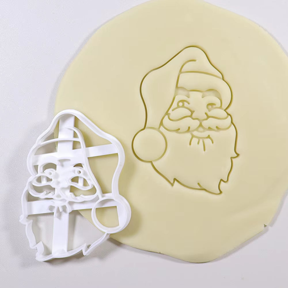 Christmas Cookie Cutter Gingerbread Man Santa Claus Mold Stamp Kids Christmas Party Embosser Biscuit Mould Baking Decor Supplies