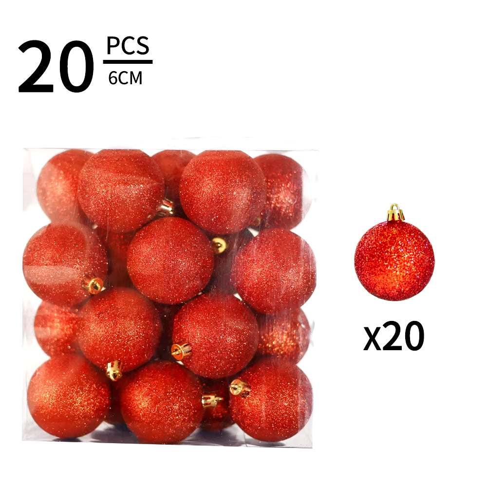 20/30PC Christmas Decorations 2024 Christmas Red Ball Various Shapes Ornaments Xmas Tree Decorations Home Party Decor New Year