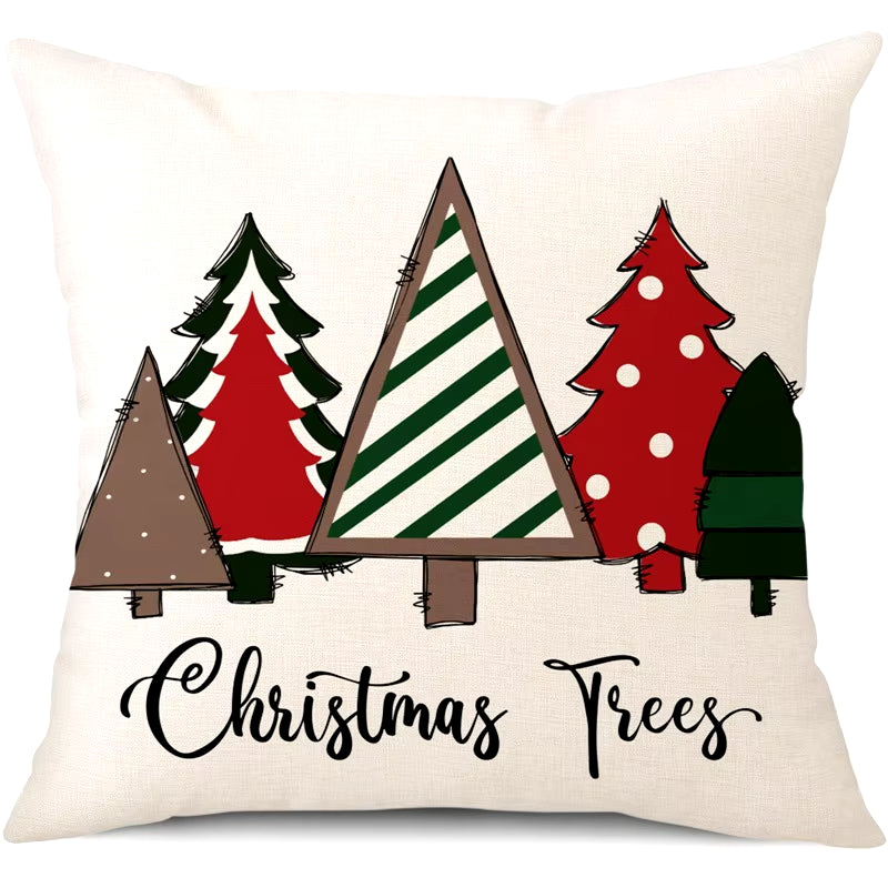 45Cm Merry Christmas Cushion Cover Pillowcase 2024 Christmas Decorations for Home Ornament Happy New Year Christmas Decor 2025