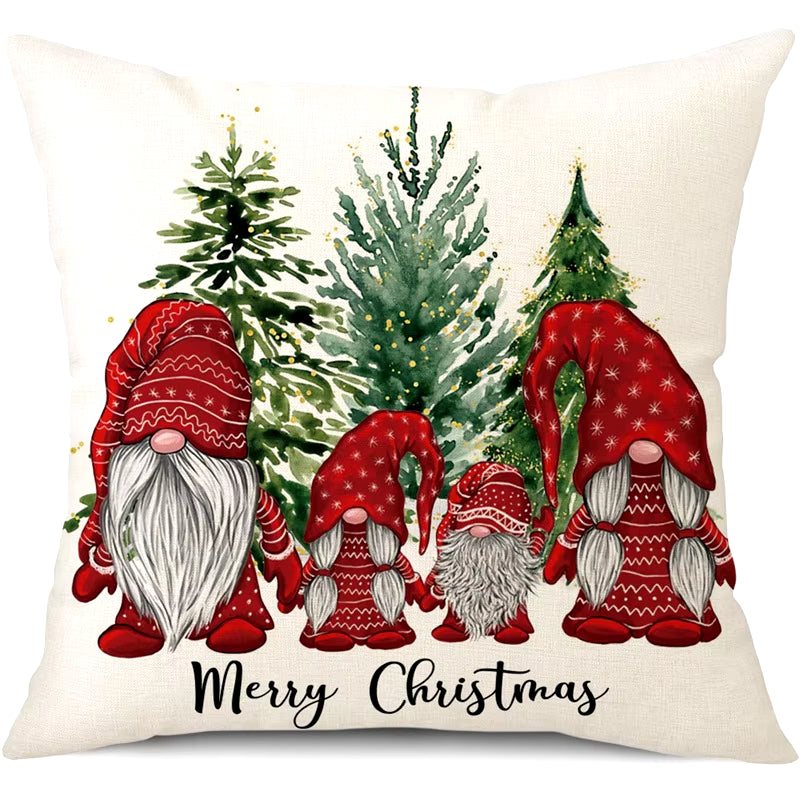 45Cm Merry Christmas Cushion Cover Pillowcase 2024 Christmas Decorations for Home Ornament Happy New Year Christmas Decor 2025