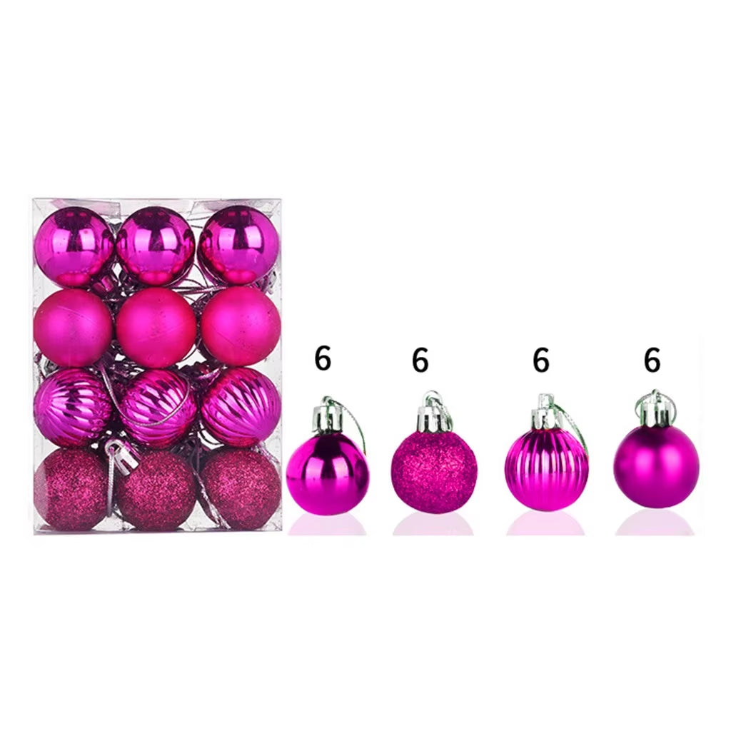 24PCS Christmas Balls 30Mm Christmas Xmas Tree Ball Bauble Hanging Home Party Ornament Decor 24PCS Christmas Decoration 2024