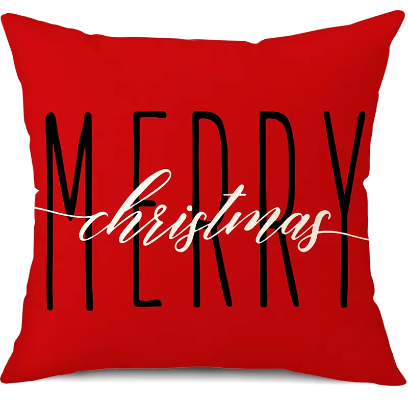 45Cm Merry Christmas Cushion Cover Pillowcase 2024 Christmas Decorations for Home Ornament Happy New Year Christmas Decor 2025