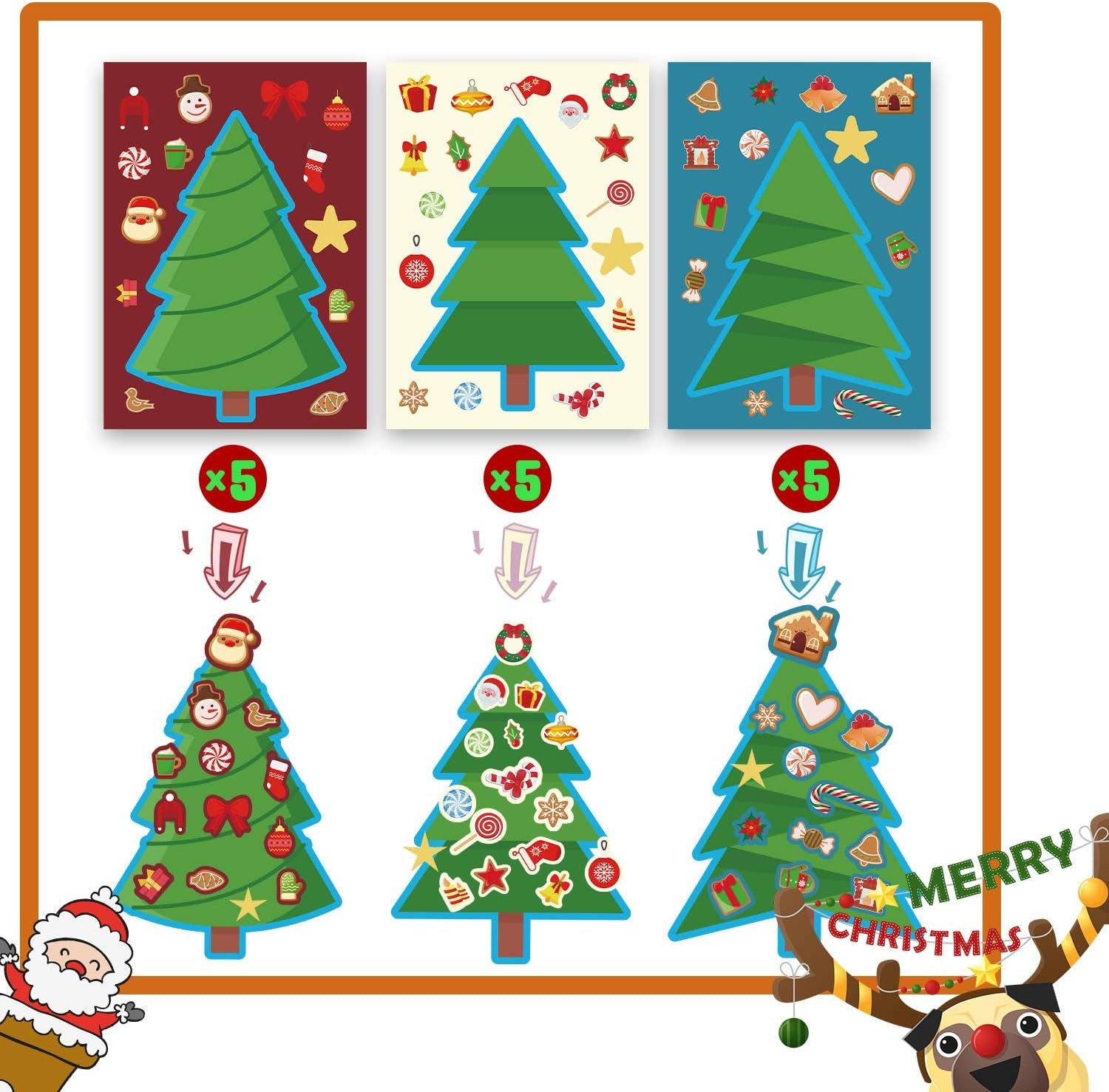 Christmas Crafts for Kids 30PCS Make a Christmas Tree Stickers Christmas Activities for Kids Christmas Kids Christmas Crafts Toddler Christmas Tree Sticker for Kids Christmas Games