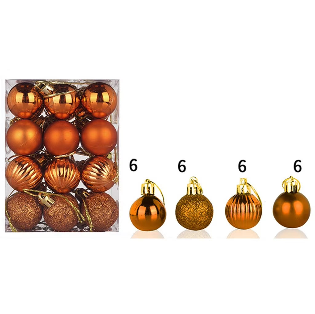 24PCS Christmas Balls 30Mm Christmas Xmas Tree Ball Bauble Hanging Home Party Ornament Decor 24PCS Christmas Decoration 2024