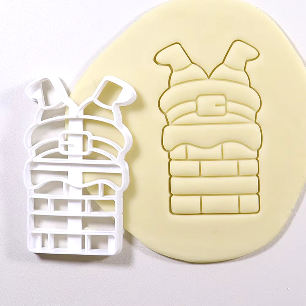 Christmas Cookie Cutter Gingerbread Man Santa Claus Mold Stamp Kids Christmas Party Embosser Biscuit Mould Baking Decor Supplies