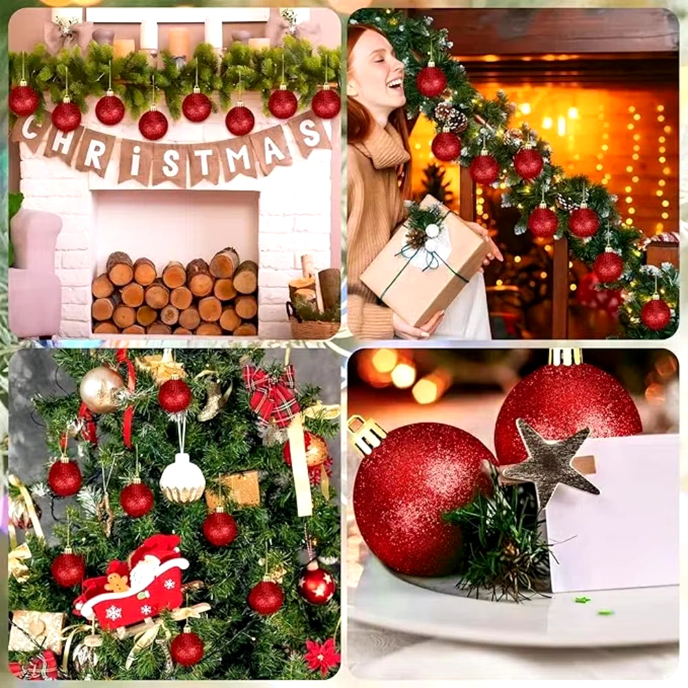 20/30PC Christmas Decorations 2024 Christmas Red Ball Various Shapes Ornaments Xmas Tree Decorations Home Party Decor New Year