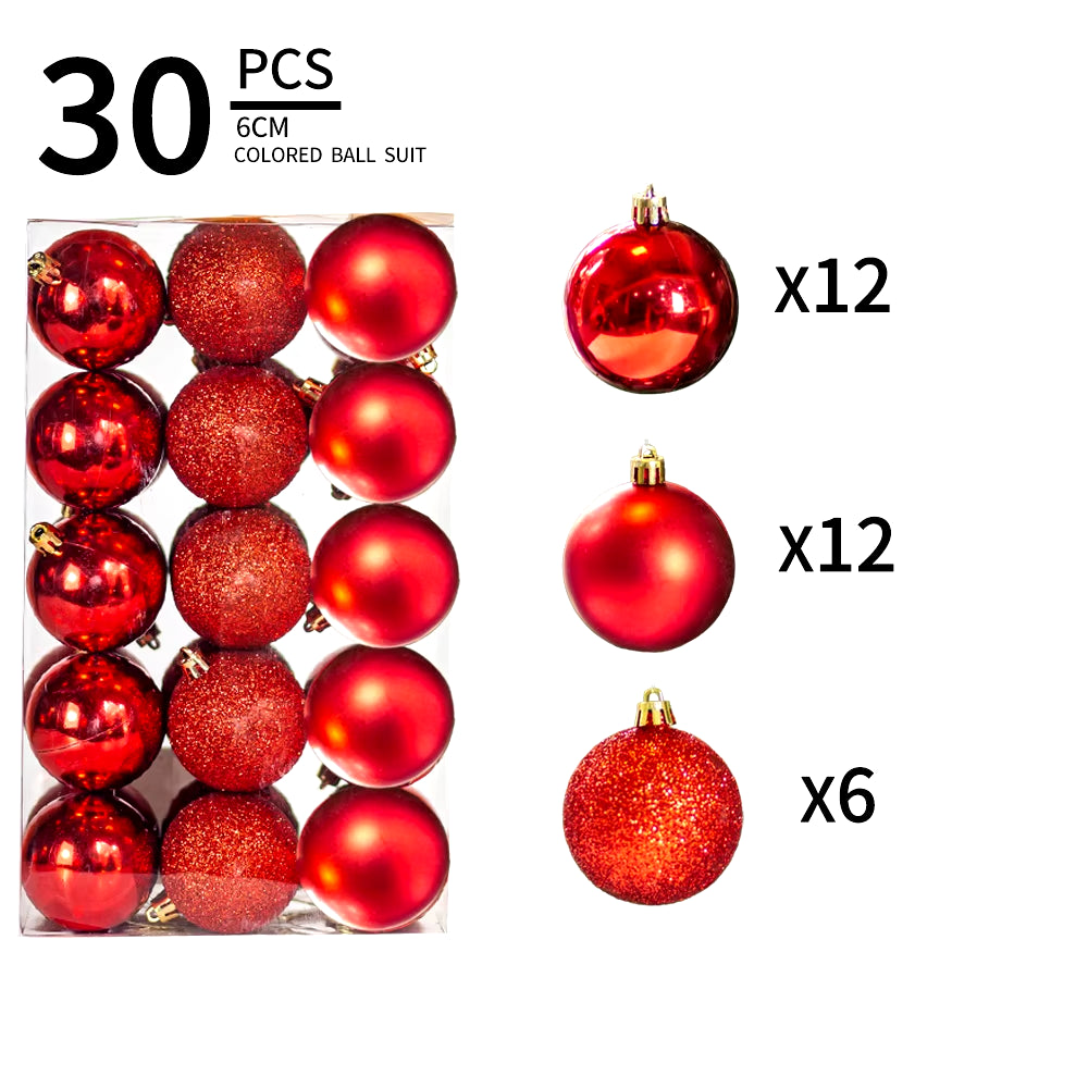 20/30PC Christmas Decorations 2024 Christmas Red Ball Various Shapes Ornaments Xmas Tree Decorations Home Party Decor New Year