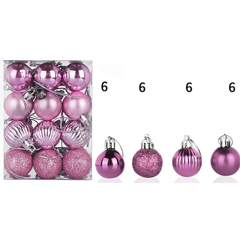 24PCS Christmas Balls 30Mm Christmas Xmas Tree Ball Bauble Hanging Home Party Ornament Decor 24PCS Christmas Decoration 2024