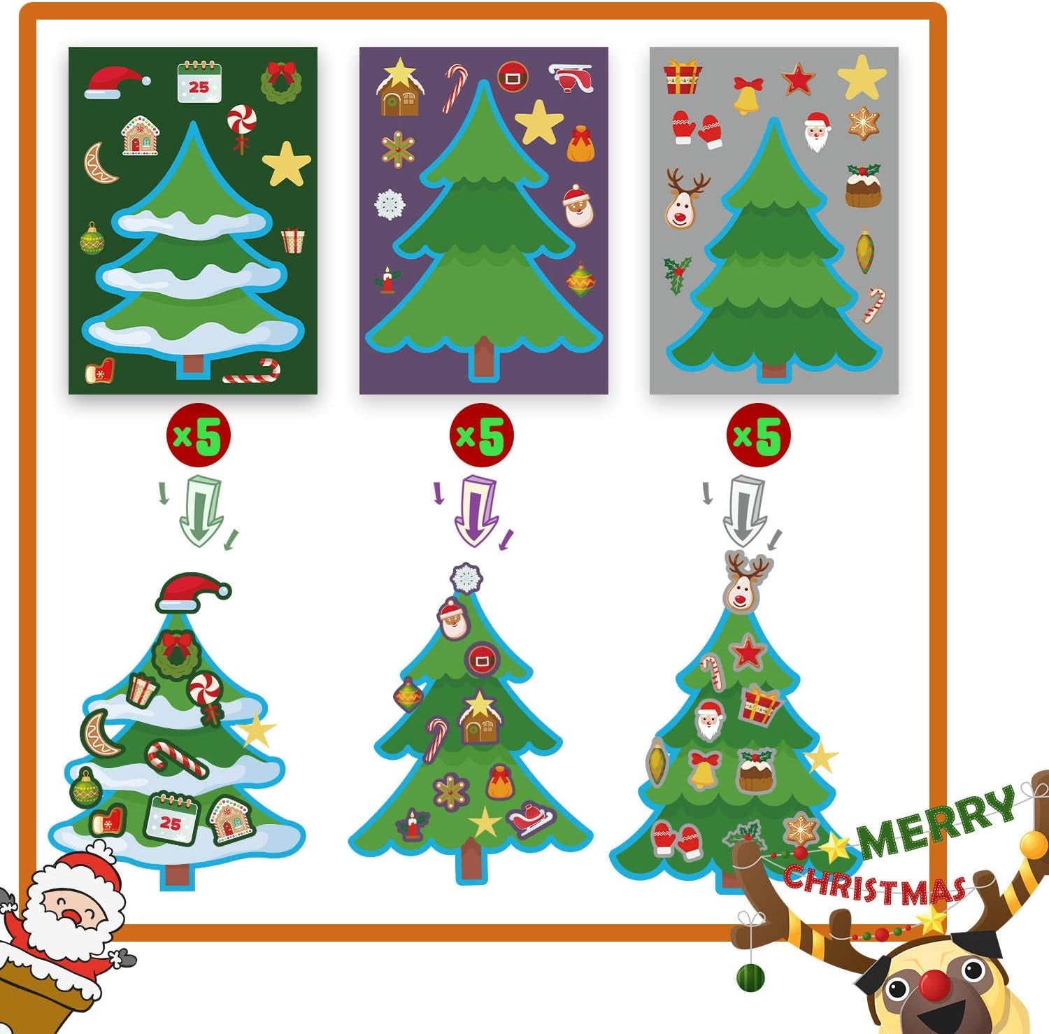 Christmas Crafts for Kids 30PCS Make a Christmas Tree Stickers Christmas Activities for Kids Christmas Kids Christmas Crafts Toddler Christmas Tree Sticker for Kids Christmas Games