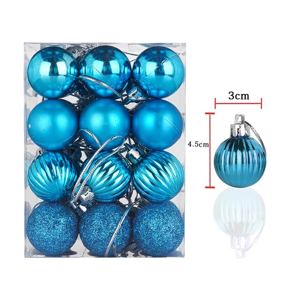 24PCS Christmas Balls 30Mm Christmas Xmas Tree Ball Bauble Hanging Home Party Ornament Decor 24PCS Christmas Decoration 2024