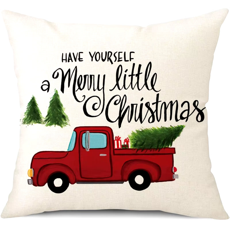 45Cm Merry Christmas Cushion Cover Pillowcase 2024 Christmas Decorations for Home Ornament Happy New Year Christmas Decor 2025