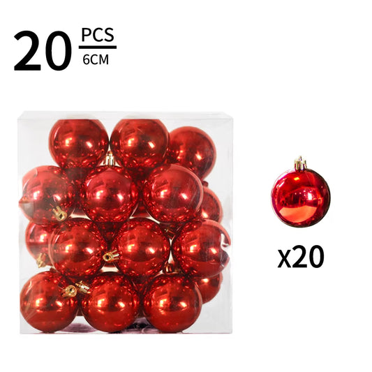 20/30PC Christmas Decorations 2024 Christmas Red Ball Various Shapes Ornaments Xmas Tree Decorations Home Party Decor New Year