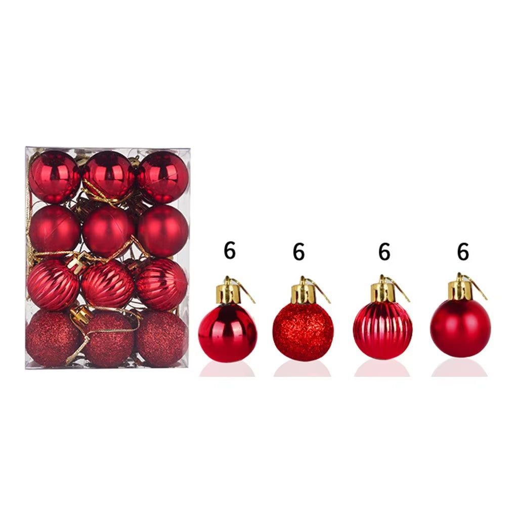 24PCS Christmas Balls 30Mm Christmas Xmas Tree Ball Bauble Hanging Home Party Ornament Decor 24PCS Christmas Decoration 2024