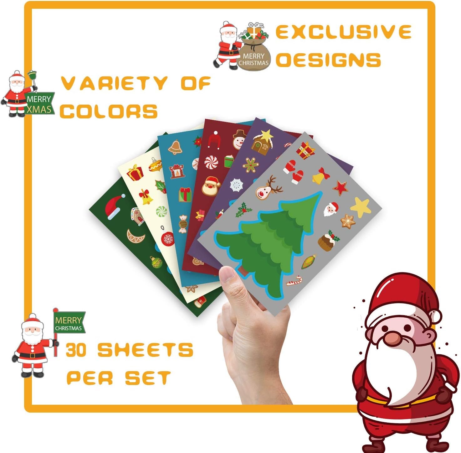 Christmas Crafts for Kids 30PCS Make a Christmas Tree Stickers Christmas Activities for Kids Christmas Kids Christmas Crafts Toddler Christmas Tree Sticker for Kids Christmas Games