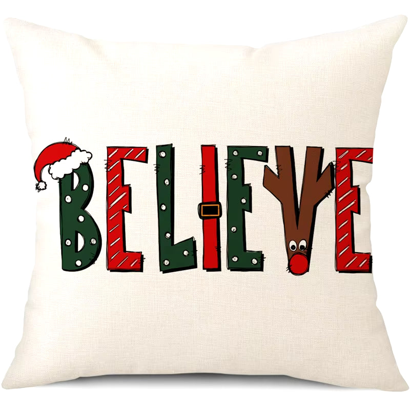 45Cm Merry Christmas Cushion Cover Pillowcase 2024 Christmas Decorations for Home Ornament Happy New Year Christmas Decor 2025