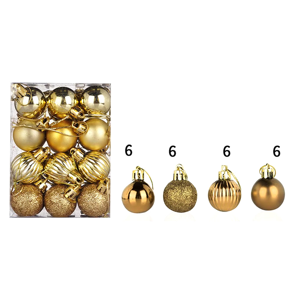 24PCS Christmas Balls 30Mm Christmas Xmas Tree Ball Bauble Hanging Home Party Ornament Decor 24PCS Christmas Decoration 2024