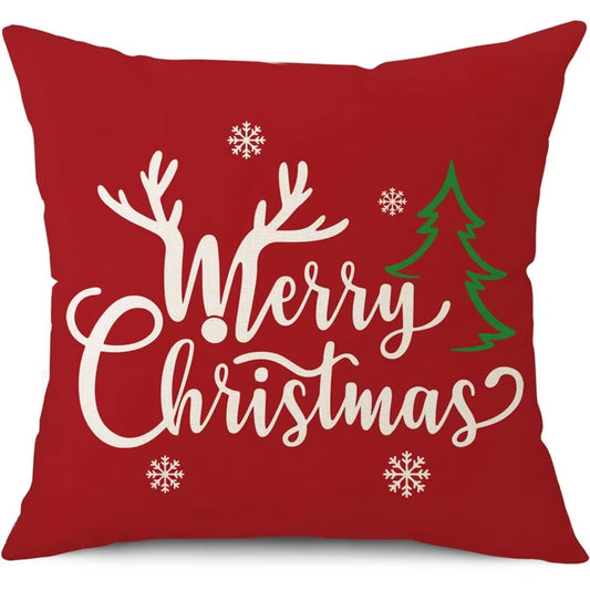 45Cm Merry Christmas Cushion Cover Pillowcase 2024 Christmas Decorations for Home Ornament Happy New Year Christmas Decor 2025