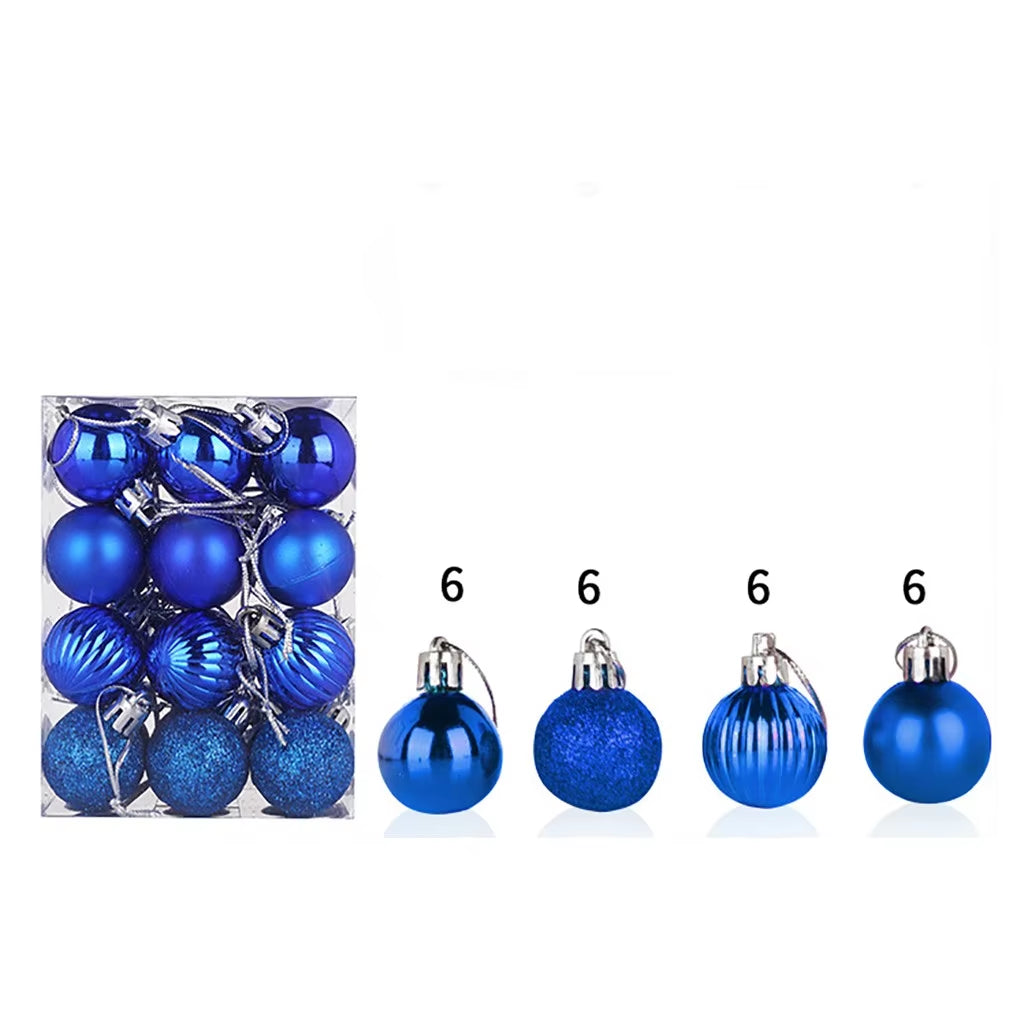 24PCS Christmas Balls 30Mm Christmas Xmas Tree Ball Bauble Hanging Home Party Ornament Decor 24PCS Christmas Decoration 2024